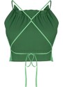 Trendyol Tropická Zelená Tkaná Peplumová Crop Top
