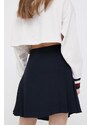 Sukňa Tommy Hilfiger tmavomodrá farba, mini, áčkový strih