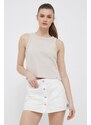 Sukňa Calvin Klein Jeans biela farba, mini, rovný strih