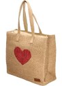PE-Florence Červeno-hnedá dámska plážová taška "Love"