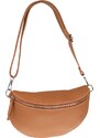 Camel kožená talianska crossbody kabelka Reni Grande Camel s prídavným pruhom NovaKabelka.sk