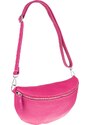 Ružová kožená talianska crossbody kabelka Reni Grande Fuxia s prídavným pruhom VII NovaKabelka.sk