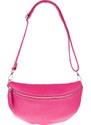 Ružová kožená talianska crossbody kabelka Reni Grande Fuxia s prídavným pruhom VII NovaKabelka.sk