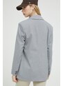 Sako Abercrombie & Fitch šedá farba, oversize, jednofarebné