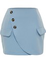 Trendyol Baby Blue Mini Double Breasted Skirt