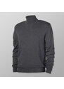 Willsoor Pánsky antracitový sveter s rolákom a jemným vzorom 14910