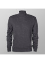 Willsoor Pánsky antracitový sveter s rolákom a jemným vzorom 14910