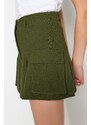 Trendyol Khaki Weave Short Skirt with Cargo Pocket