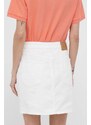 Rifľová sukňa Gant béžová farba, mini, rovný strih