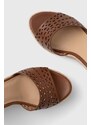 Kožené sandále Lauren Ralph Lauren Haana hnedá farba, 802896875001