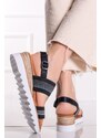 Skechers Tmavomodré platformové sandále Bobs Desert Kiss Hi - Tea Time