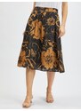 Orsay Brown-Black Women's Floral Satin Skirt - Women