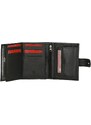 Double-D Čierna praktická kožená peňaženka "Page"