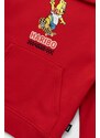 Detská mikina Vans HARIBO PO HARB červená farba, s kapucňou, s potlačou
