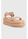 Sandále Liu Jo ARIA 03 dámske, béžová farba, na platforme, SA3081EX08451315