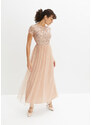 bonprix Maxi šaty s flitrovanou aplikáciou, farba ružová, rozm. 46