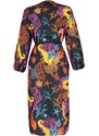 Trendyol Collection Podvodné vzorované maxi tkané 100% bavlnené kimono a kaftan