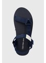 Sandále Calvin Klein Jeans PREFRESATO WEBBING BADGE STORY pánske, tmavomodrá farba, YM0YM00639