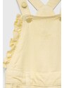 Detské nohavice na traky Guess žltá farba