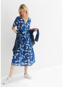 bonprix Tunikové šaty, midi dĺžka, farba modrá