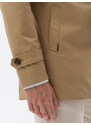 Ombre Clothing Pánsky krátky trenčkot klasického strihu - svetlohnedý V2 OM-COSC-0101