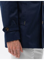 Ombre Clothing Pánsky krátky trenčkot klasického strihu - námornícka modrá V3 OM-COSC-0101