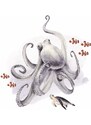 Gario Detská nálepka na stenu Ocean - chobotnica, korytnačka a ryby Rozmery: 100 x 95 cm