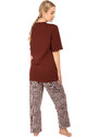 Dámske pyžamo Calvin Klein hnědé (QS6976E-CD1)