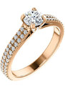 Briliantový prsteň, ružové zlato 22157B