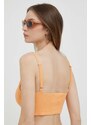 Top Calvin Klein Jeans dámsky,oranžová farba,J20J221345