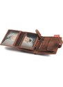 Peterson Značková hnedá pánska kožená peňaženka s prackou (GPPN358)