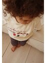 Detská bavlnená košeľa s dlhým rukávom Konges Sløjd béžová farba, s nášivkou