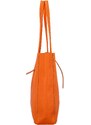 Dámska oranžová kožená kabelka cez rameno - ItalY Noox Two oranžová
