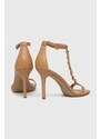 Kožené sandále Lauren Ralph Lauren KATE béžová farba, 802884093006