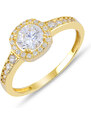 Lillian Vassago Žiarivý zlatý prsteň so zirkónmi LLV59-GR012