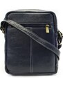 Arwel Tmavo modrý pánsky kožený zipsový crossbag 215-1218-97