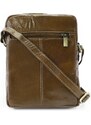 Arwel Tmavo hnedý pánsky kožený zipsový crossbag 215-1218-47