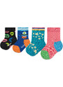 Súprava 4 párov vysokých detských ponožiek Happy Socks
