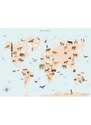 Vissevasse Plagát World Map Animal 50x70 cm
