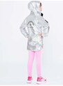 Detská obojstranná bunda Karl Lagerfeld strieborná farba