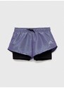 Detské krátke nohavice adidas G D WV SHO 2IN fialová farba, jednofarebné, nastaviteľný pás