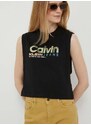 Bavlnený top Calvin Klein Jeans čierna farba,J20J221359