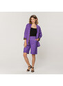 Willsoor Dámske elegantné šortky fialovej farby 15319