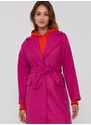 Kabát Desigual dámsky, ružová farba, prechodný, oversize