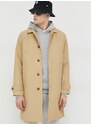 Kabát Abercrombie & Fitch pánsky, béžová farba, prechodný