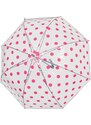 PERLETTI Dámsky automatický dáždnik Stampa Transparent / ružová, 26334
