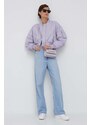 Bunda Calvin Klein Jeans dámsky, fialová farba, prechodná