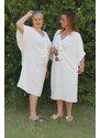 Turecko Šaty pre moletky so sťahovacou šnúrkou - biele