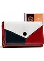 Peterson Bielo-červeno-tmavomodrá trojfarebná peňaženka Y152 [DH] PTN RD-22-GCL-Y