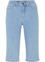 bonprix Strečové džínsové bermudy, vysoký pás, po kolená, farba modrá, rozm. 46